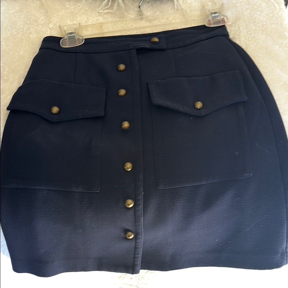 Blue and Gold Mini Pencil Skirt